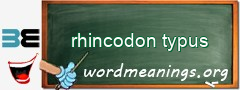 WordMeaning blackboard for rhincodon typus